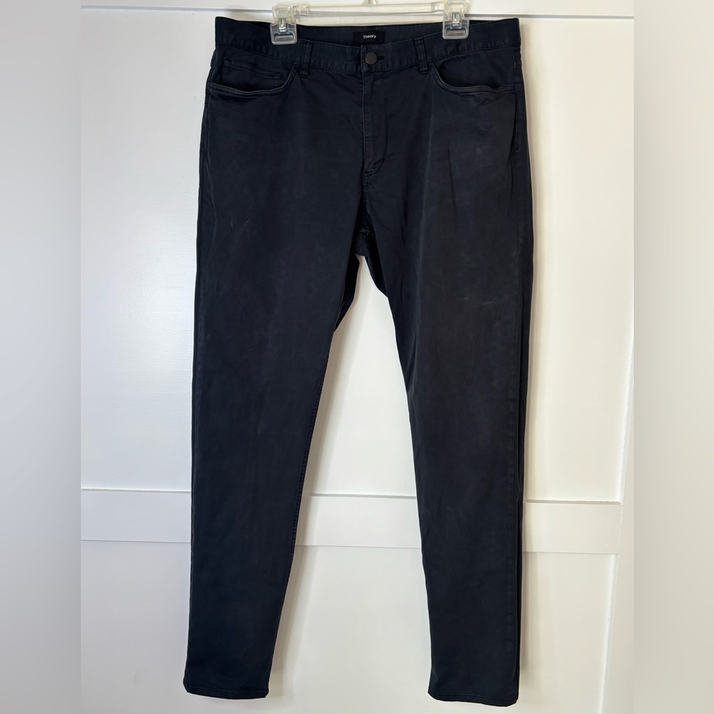 Theory Charcoal Buttoned Trousers